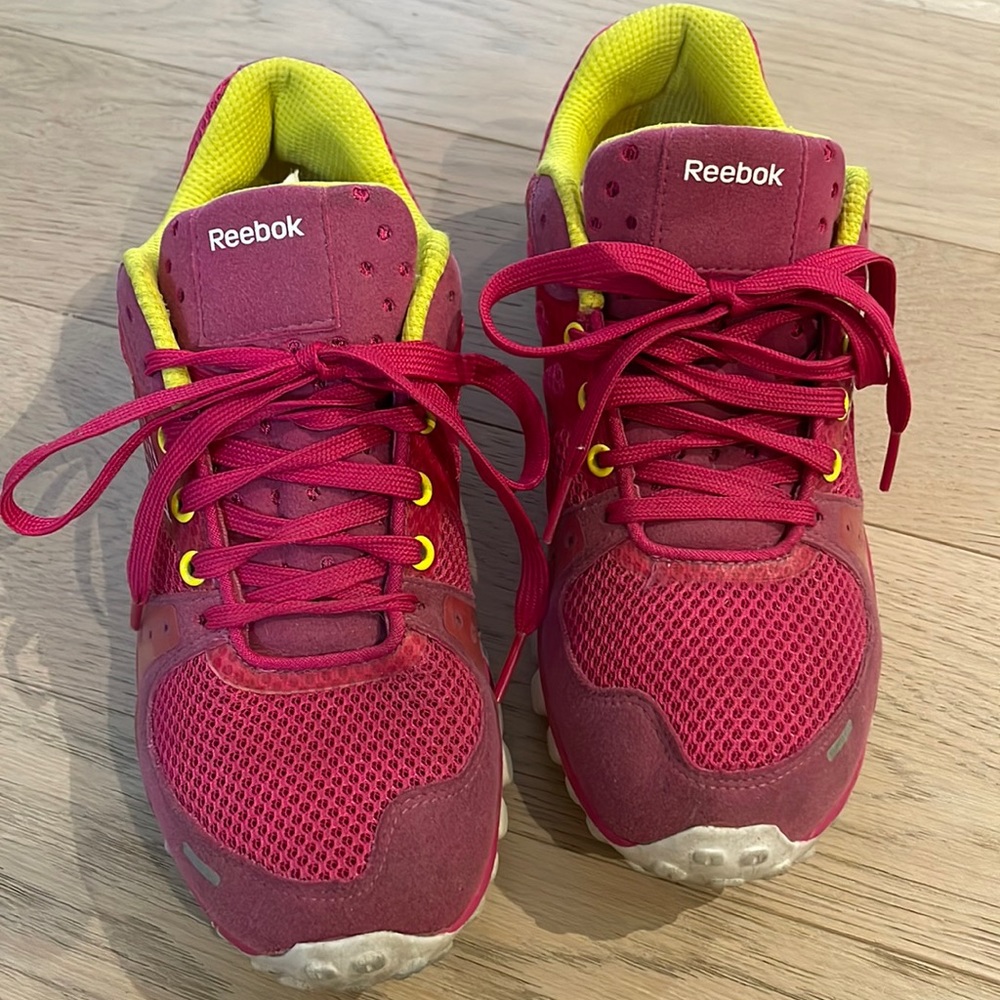 Reebok Pink and yellow running shoe